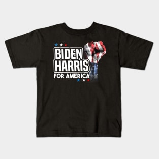 Biden Harris For America with Fist Kids T-Shirt